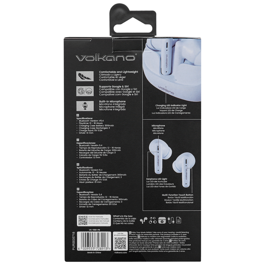 Volkano Jupiter Series TWS Earphones - Pastel Blue