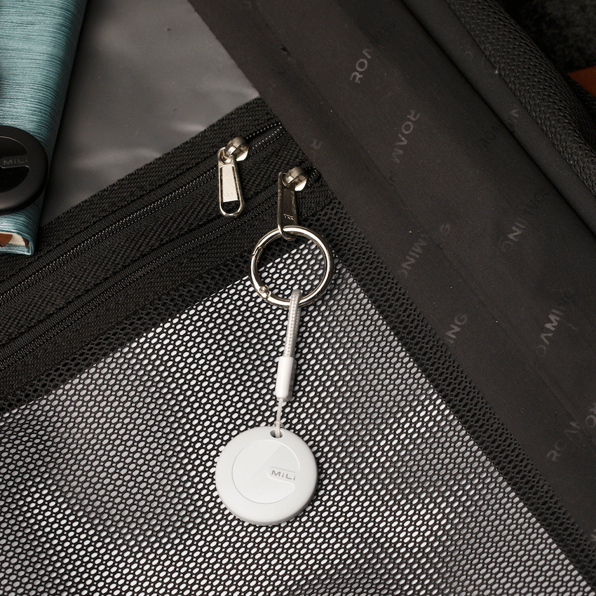 MiTag Apple-Compatible Tag with Leather Keychain Accessory - 1 Pack