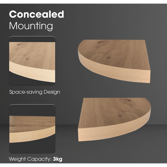Everfurn Arched Floating Corner Wall Shelf