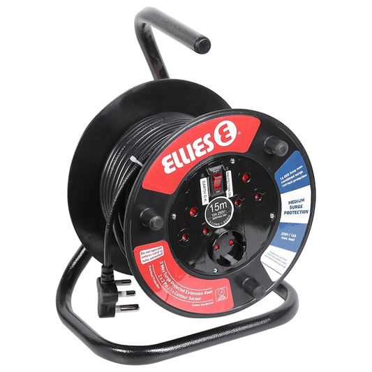 Ellies Heavy Duty Surge Extension Reel-30M-BK