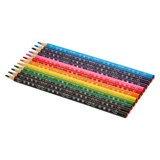 Frozen 12 Colour Pencils Triangular - Multi