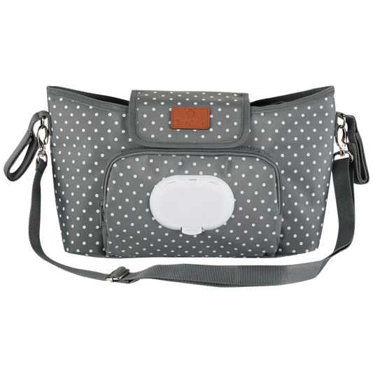 Totes Babe Dotty Series Stroller Caddy Grey