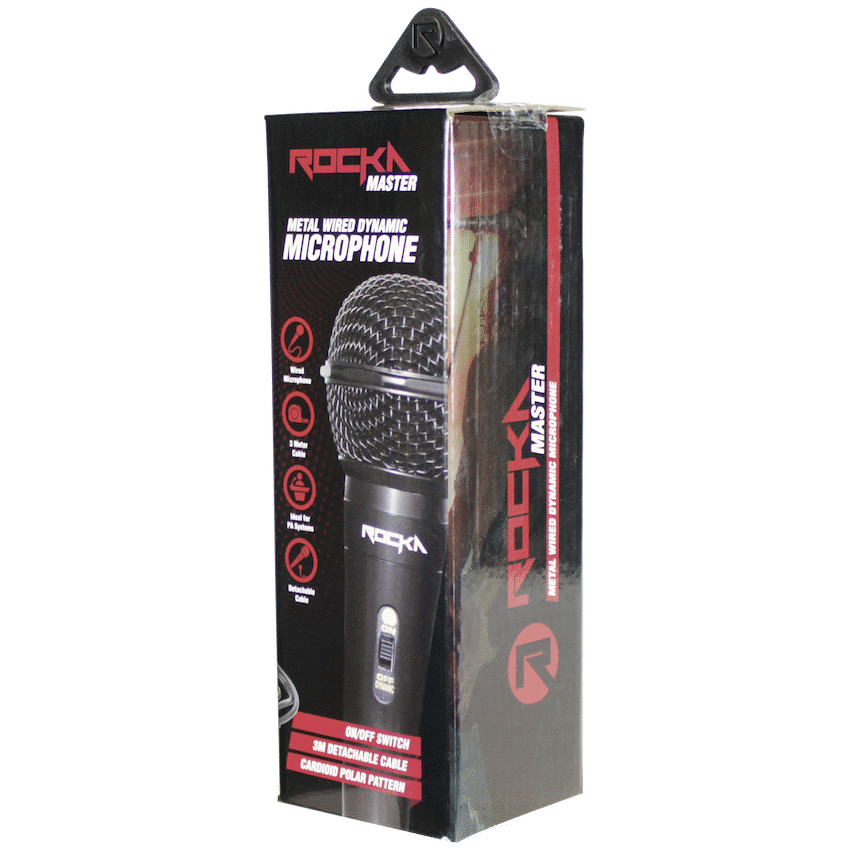Rocka Master series metal wired dynamic vocal microphone - black