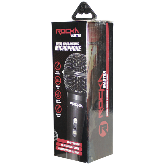 Rocka Master series metal wired dynamic vocal microphone - black