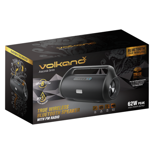 VolkanoX Anaconda Bluetooth Speaker - Black