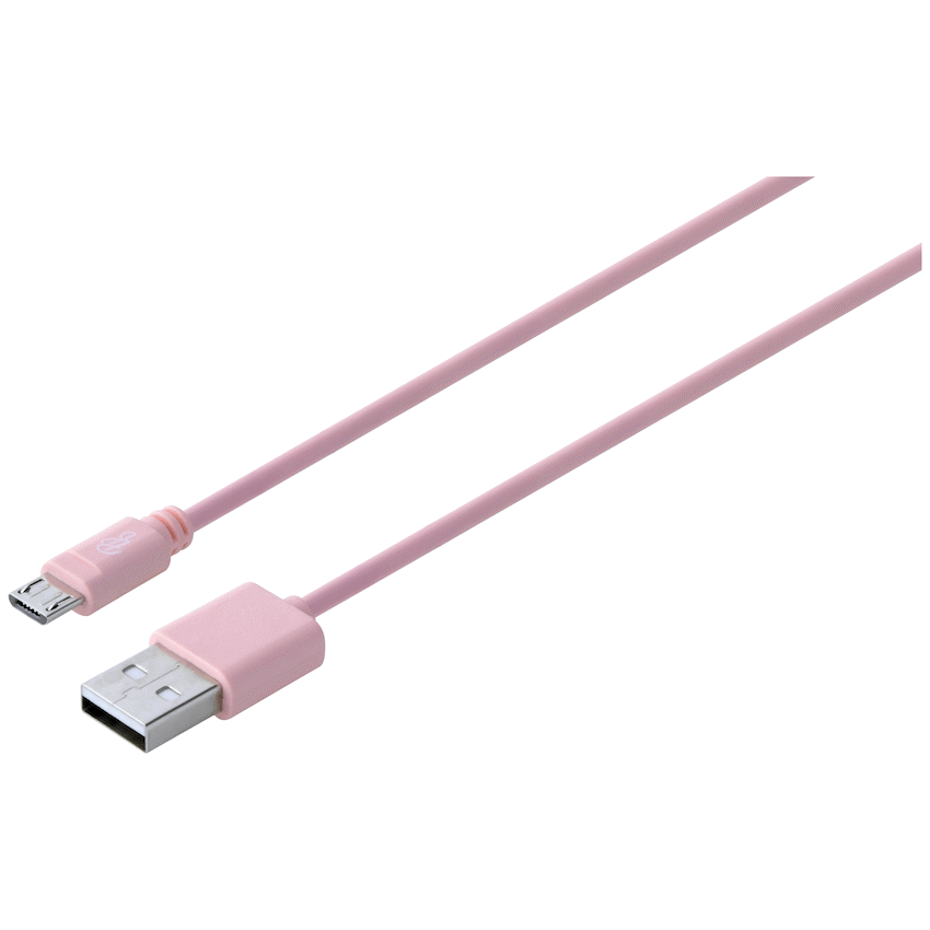 Pro Bass Power Series Boxed Round Micro USB Cable - Pink