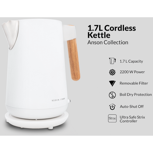 Boden Stark Anson Collection 1.7l 2000w SS Kettle - White