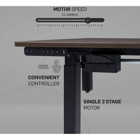 Berlin Height-Adjustable Desk - Base & Controller - Black