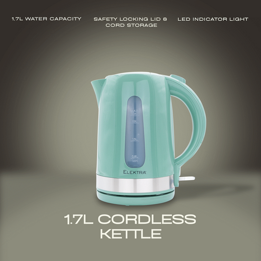 Elektra 2200w 1.7l Plastic Kettle - Green