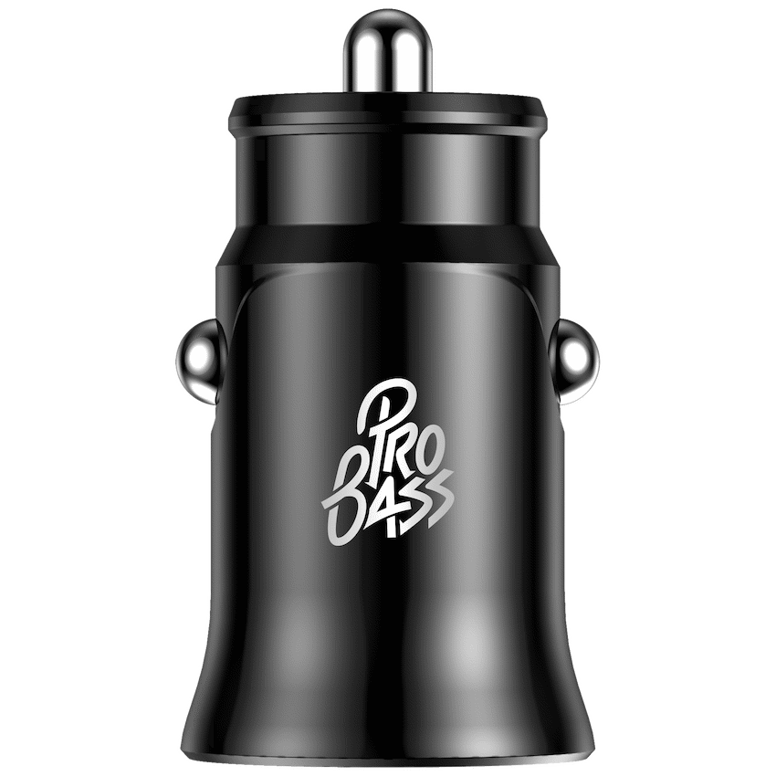 Pro Bass on the Go Dual USB + Type-C 12w Car Charger