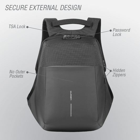 Volkano Smart Deux Dobby 15.6" Laptop Backpack Black