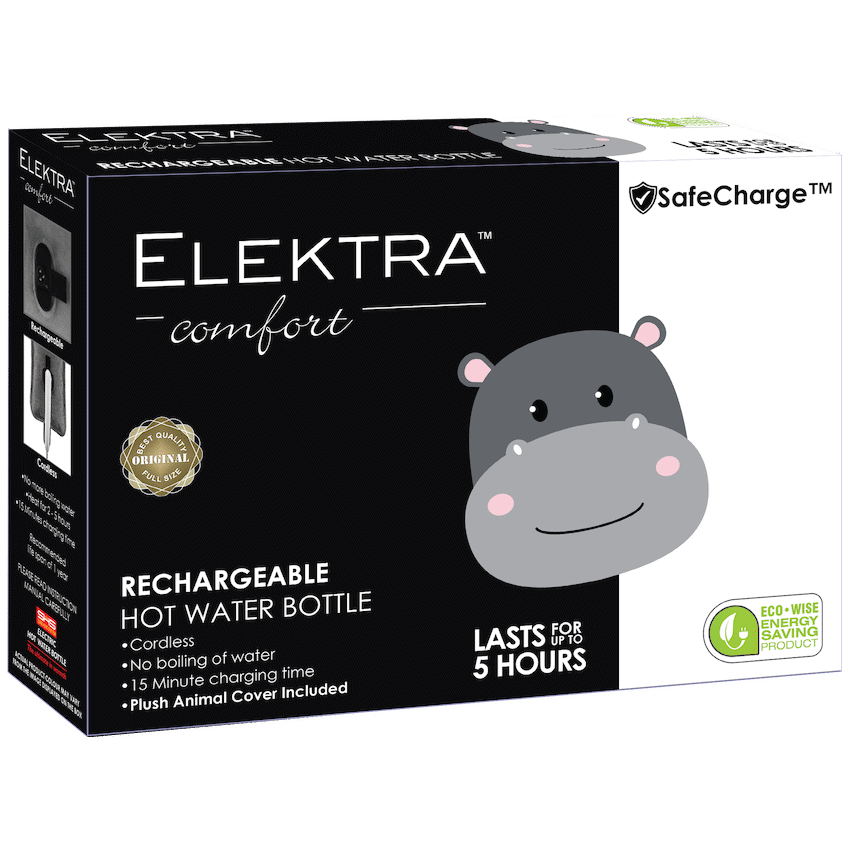 2505 - Elektra Hot Water Bottle - Pink Hippo