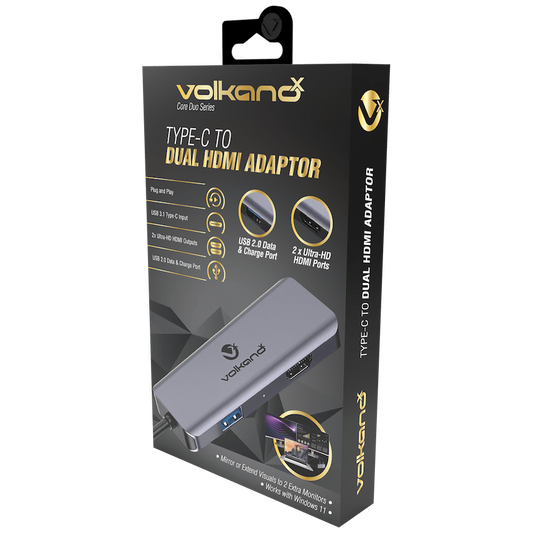 VolkanoX Core Duo HDMI Type-C to Dual HDMI Adaptor