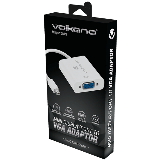 Volkano Miniport series Mini Displayport to VGA socket adaptor
