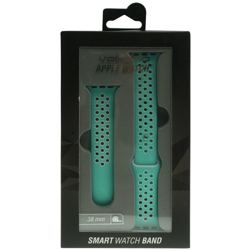Volkano Smart Watch Band - Sport Silicone - iWatch 38mm - Light Blue and White (S/L)