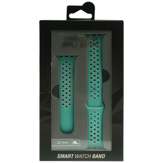 Volkano Smart Watch Band - Sport Silicone - iWatch 38mm - Light Blue and White (S/L)