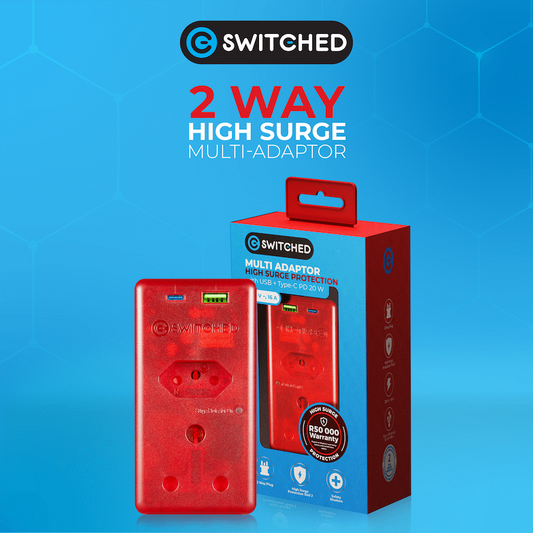 Switched High Surge Multi Adaptor with USB + Type-C PD20W