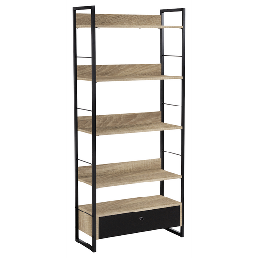 Everfurn Baltic Wide Bookshelf with Large Drawer