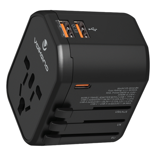 Volkano Worldwide Series Travel Adapter PD 25w + QC
