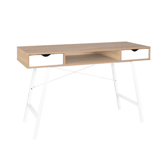 Everfurn Rain Work Desk - Study Desk with Two Drawers, Steel Frame, Adjustable Feet