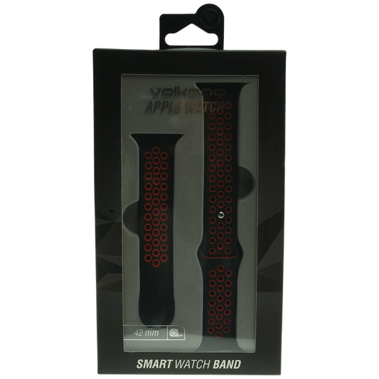 Volkano Smart Watch Band - Sport Silicone - iWatch 42mm - Black and Red S/L