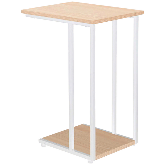 Everfurn Sofa Side Table - Oak and White