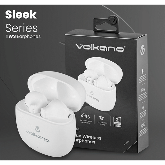 Volkano Sleek Series TWS Earphones - White