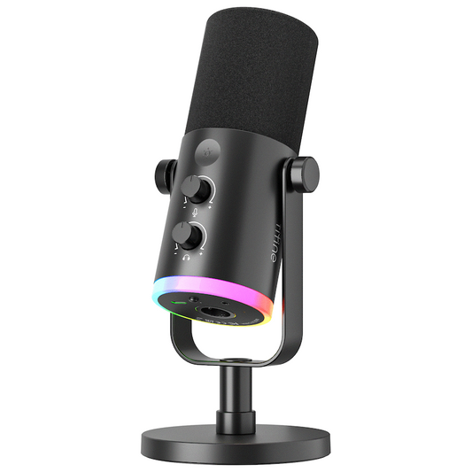 Fifine AM8 NEO RGB Dual Port Microphone with Stand