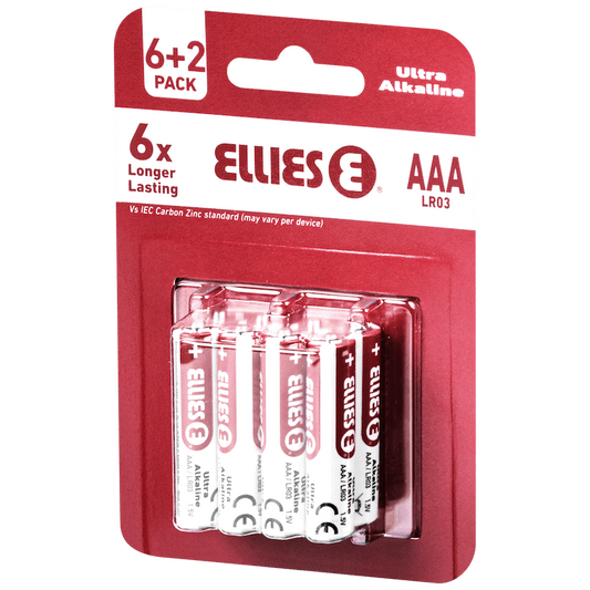Ellies Ultra Series - Alkaline Batteries AAA 6 + 2 Pack - WT