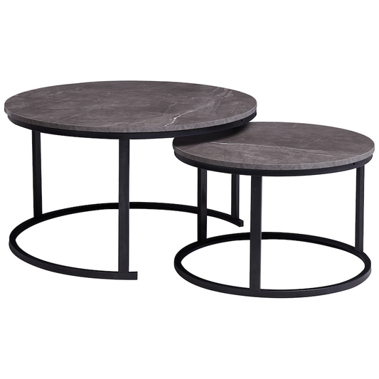 Everfurn Indus Nesting Coffee Table Marble Grey 2 - Piece