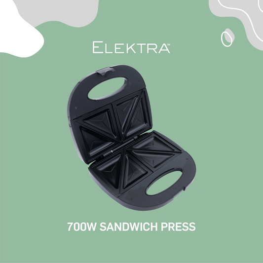 Elektra 700w Sandwich Press - Black