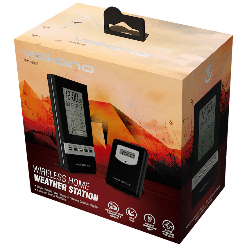 Volkano Dew Series Weather Station - Black