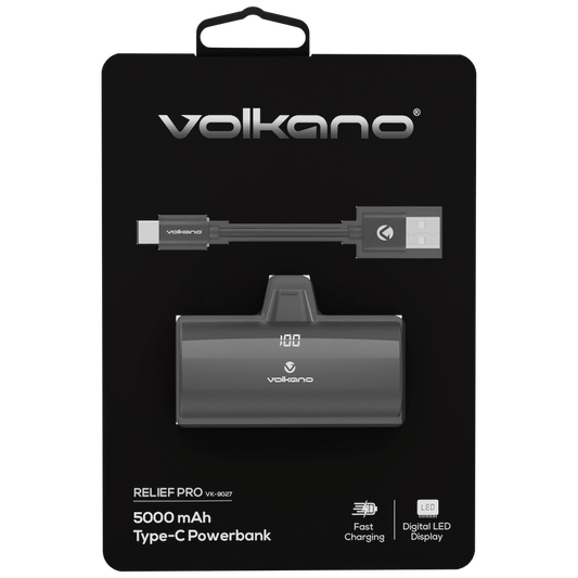 Volkano Relief Pro Power Bank - 5000mah Type-C Direct Plug-in