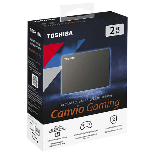 Toshiba Canvio Gaming 2TB 2.5" USB 3.2 Dark Grey Metallic