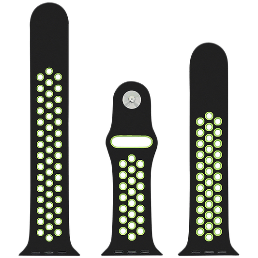 Volkano Smart Watch Band - Sport Silicone - iWatch 42mm - Black and Green - S/L