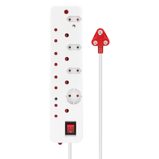 Ellies 8-Way Surge Multiplug 0.5m - WT