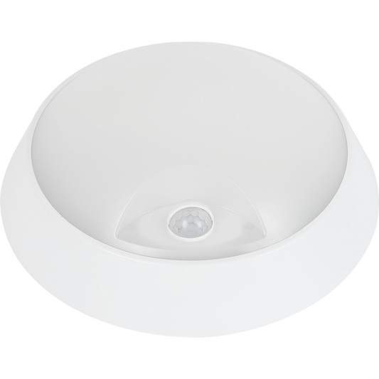 Ellies Spectra Series - AC 15W Round LED Bulkhead with 3CCT and Sensor -WT