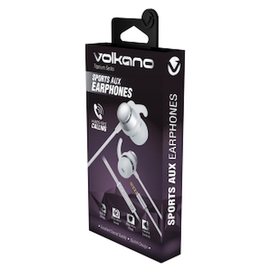 Volkano Titanium Series AUX Earphone - Silver