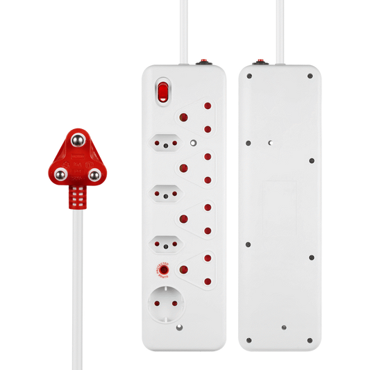 Nexon 8 Way Medium Surge Multiplug 0.5M - White