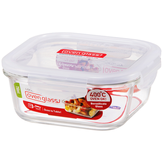 LocknLock Euro Glass container sq. 750ml ( Order in Qty of 4)