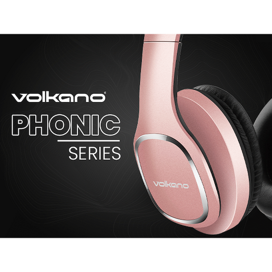 Volkano Phonic Series Bluetooth Full-Size Headphones - Rose Gold