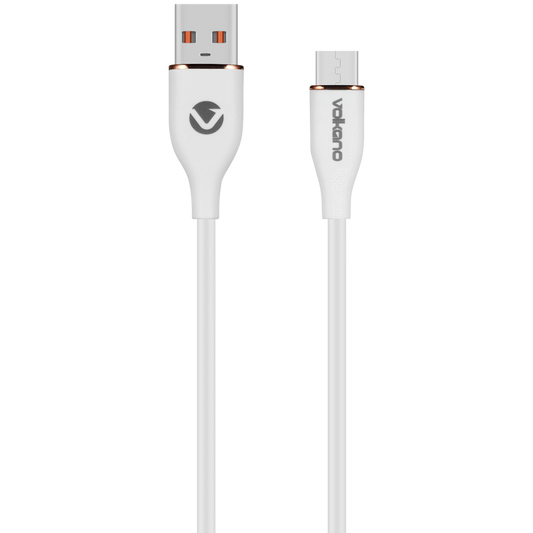 Volkano Flexi Series USB to Micro USB 1.5m 18w - White