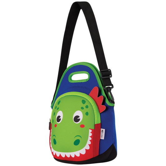 Quest Neoprene Lunch Bag - Dino - Blue/Green
