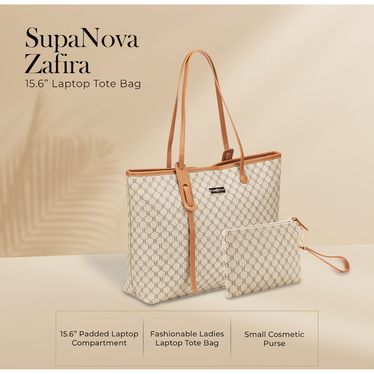 Supanova Zafira 15.6" Laptop Tote Bag Brown