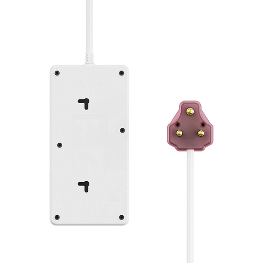 Ellies High Surge 4 Way Multi-plug PD20W Dual USB-C + USB - 0.5M - WT