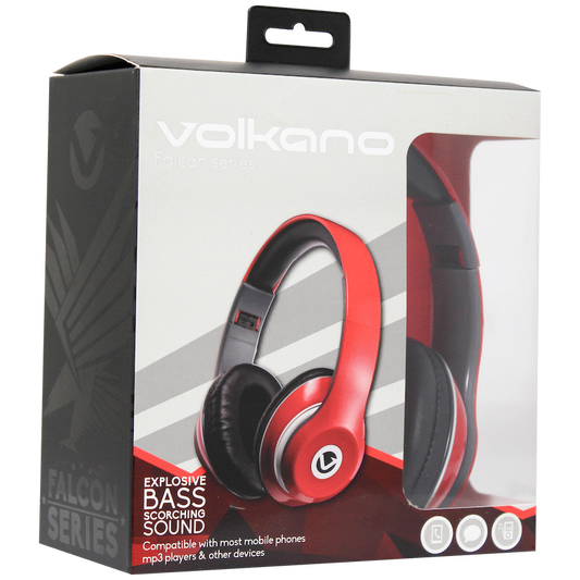 Volkano Falcon series Headphones w/mic RED