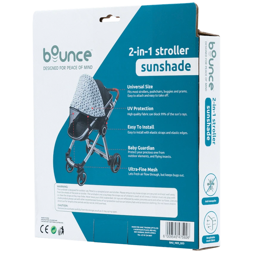 Bounce 2-IN-1 Stroller Sunshade Geometric