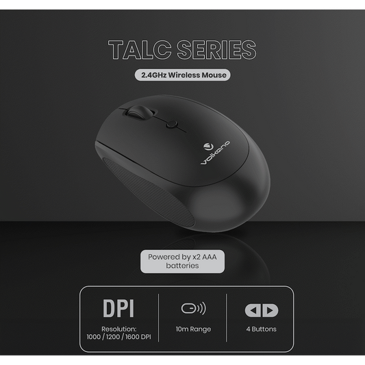 Volkano Talc Wireless Mouse - Black