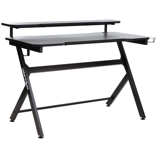 VX Gaming Donahue Gaming Desk - Black with Headphone Hook