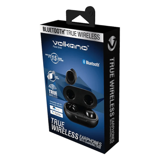 Volkano Pico 2.0 Series True Wireless BT Earphone + Case - Black